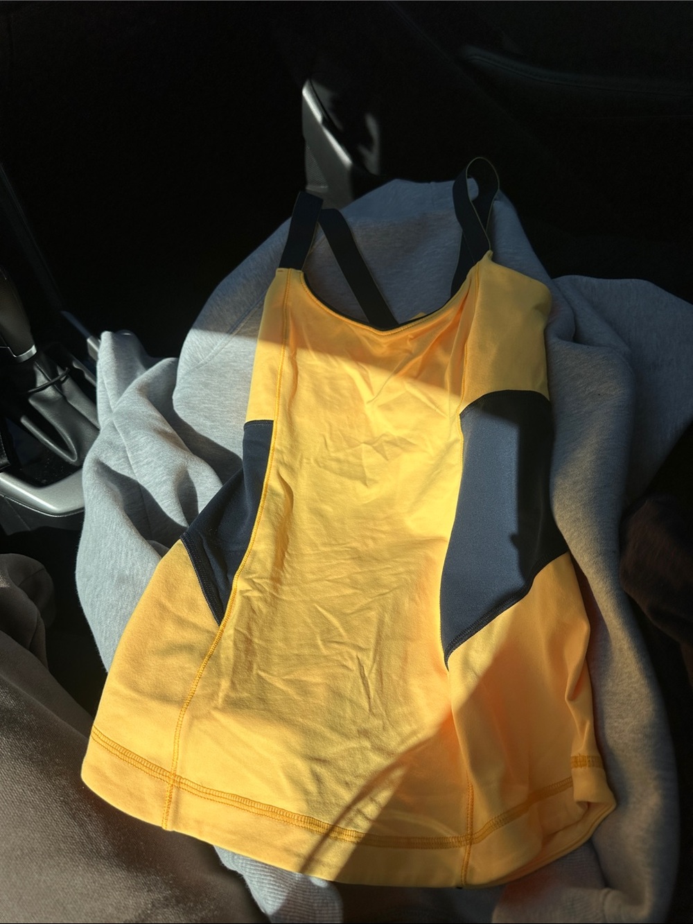 lululemon athletica Yellow Tank Top with Black Panels